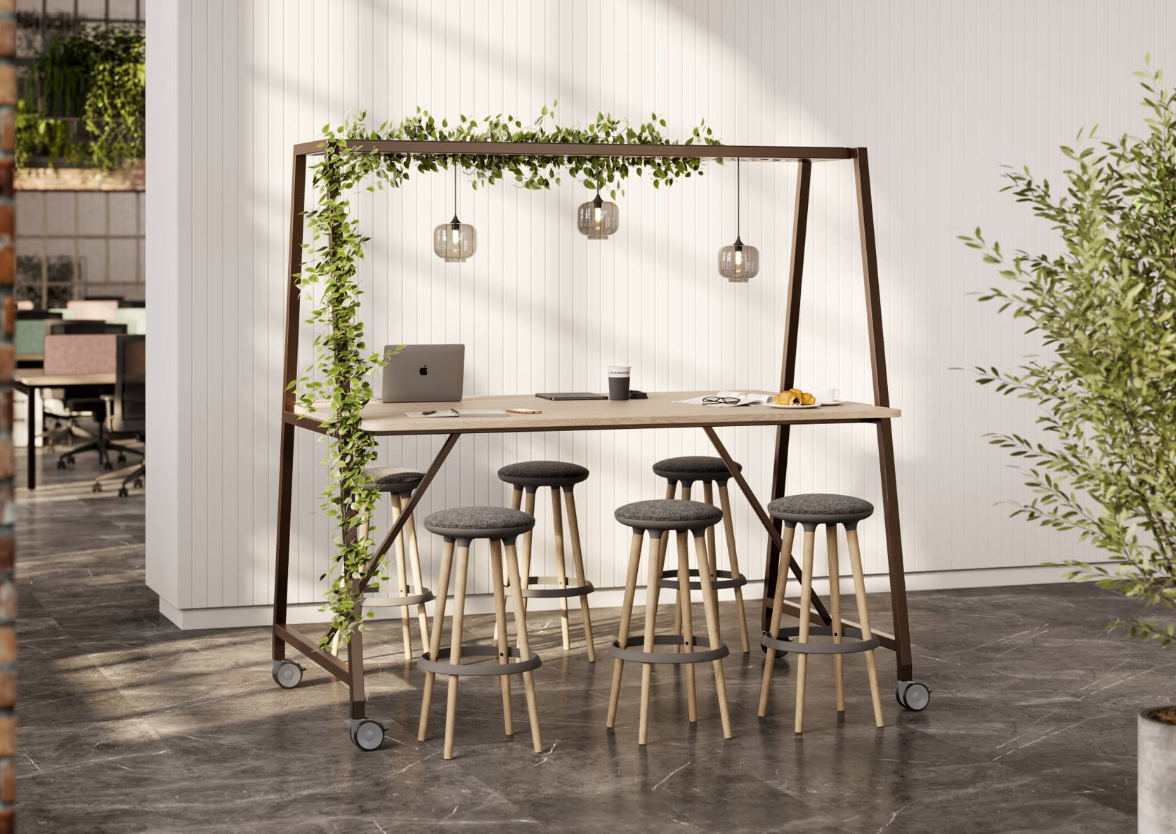 Canopy tables: defining breakout space without walls